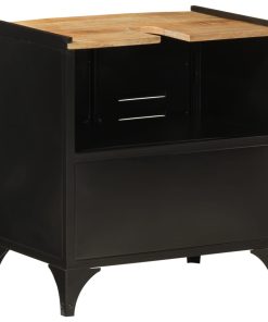 vidaXL Waschbeckenunterschrank 55x35x60 cm Eisen und Massivholz Mango