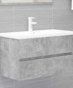 vidaXL Waschbeckenunterschrank Betongrau 80x38,5x45 cm Holzwerkstoff
