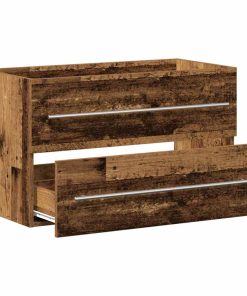 vidaXL Waschbeckenunterschrank Altholz-Optik 80x38,5x48 cm