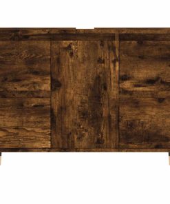 vidaXL Badschrank Räuchereiche 80x33x60 cm Holzwerkstoff