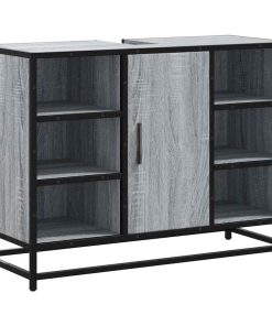 vidaXL Waschbeckenunterschrank Grau Sonoma 80x33x60 cm Holzwerkstoff