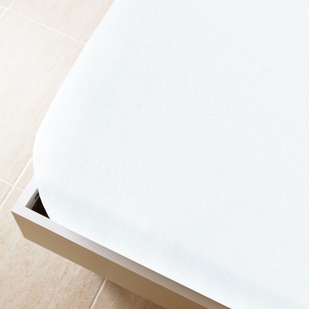 vidaXL Spannbettlaken Jersey Weiß 180x200 cm Baumwolle