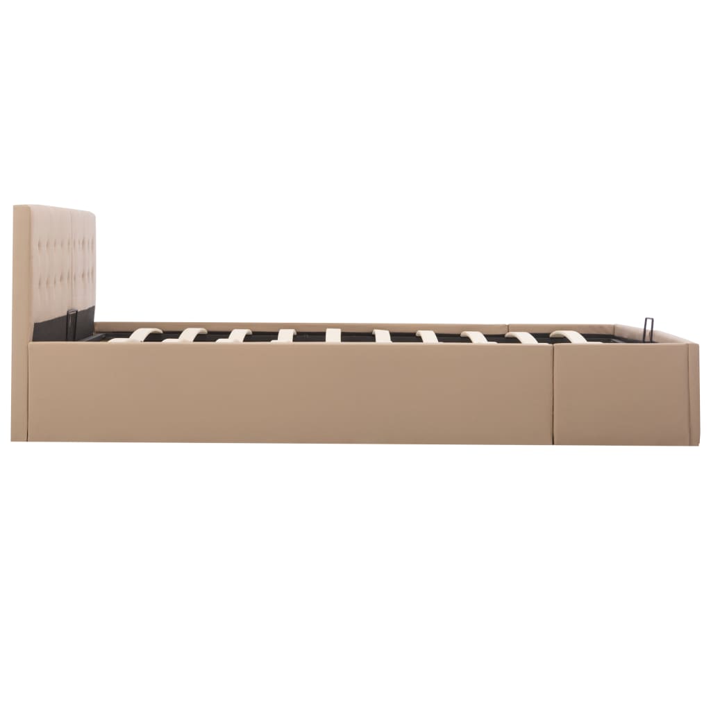 vidaXL Stauraumbett Hydraulisch Cappuccino-Braun Kunstleder 180×200 cm