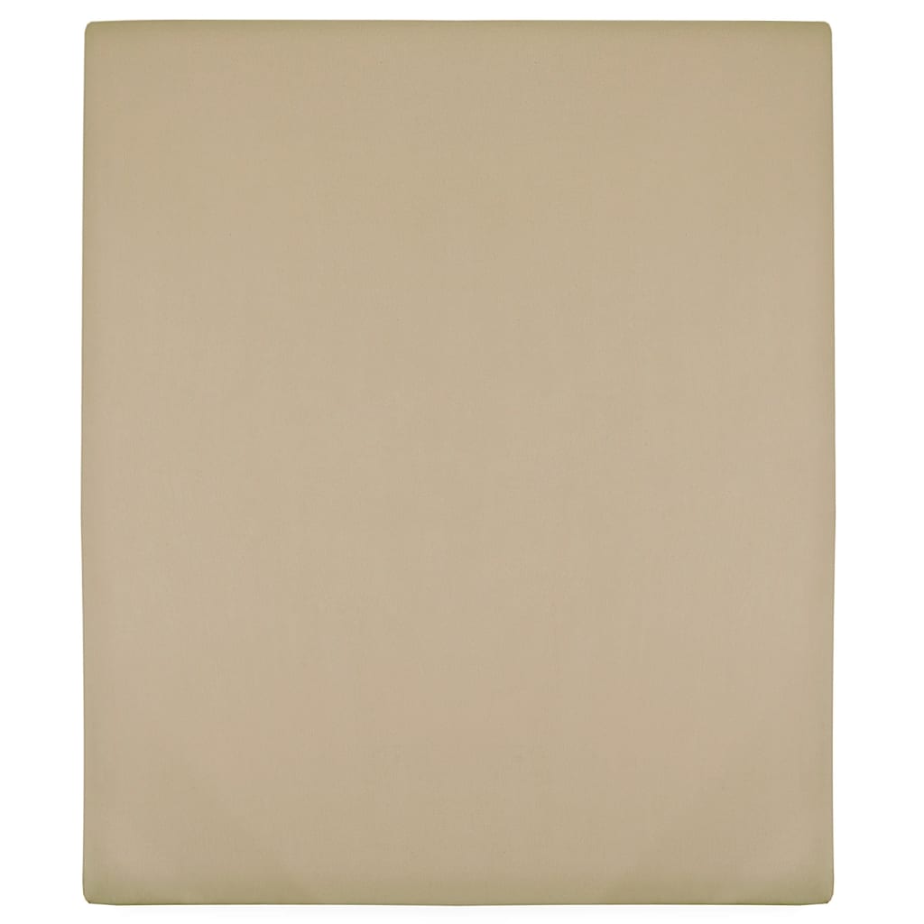 vidaXL Spannbettlaken Jersey Taupe 140x200 cm Baumwolle