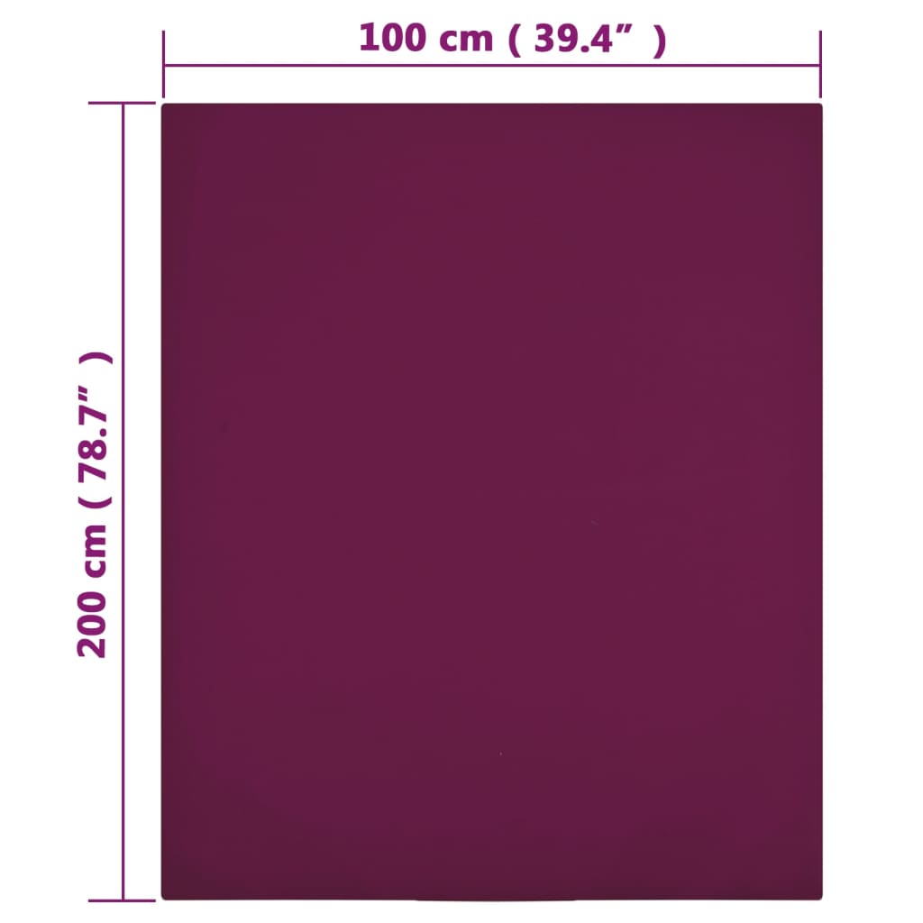 vidaXL Spannbettlaken 2 Stk. Jersey Bordeauxrot 100x200 cm Baumwolle