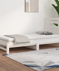 vidaXL Tagesbett Ausziehbar Weiß 2x(90x200) cm Massivholz Kiefer