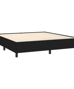vidaXL Boxspringbett mit Matratze Schwarz 160x200 cm Stoff