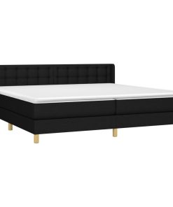 vidaXL Boxspringbett mit Matratze Schwarz 160x200 cm Stoff
