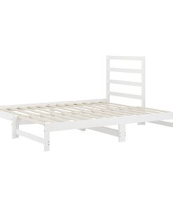 vidaXL Tagesbett Ausziehbar Weiß 2x(90x200) cm Massivholz Kiefer