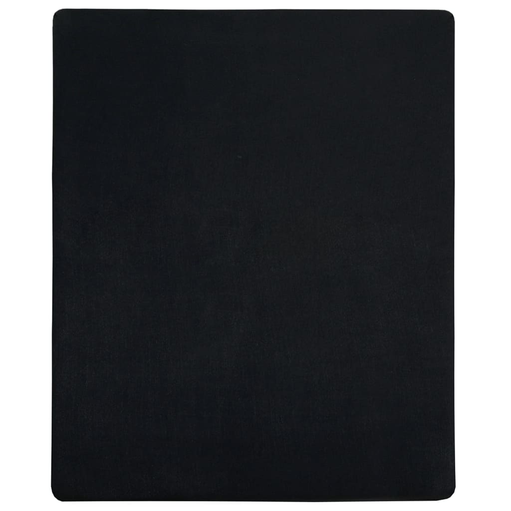 vidaXL Spannbettlaken Jersey Schwarz 160x200 cm Baumwolle