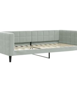 vidaXL Tagesbett Ausziehbar mit Matratzen Hellgrau 90x200 cm Samt