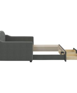 vidaXL Tagesbett Ausziehbar mit Schubladen Dunkelgrau 90x190 cm Stoff