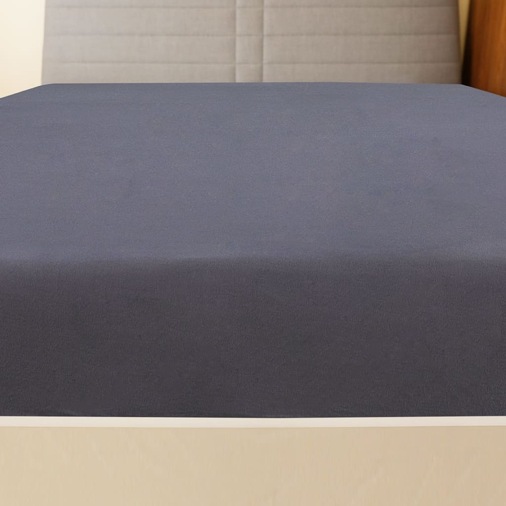 vidaXL Spannbettlaken 2 Stk. Jersey Anthrazit 90x200 cm Baumwolle