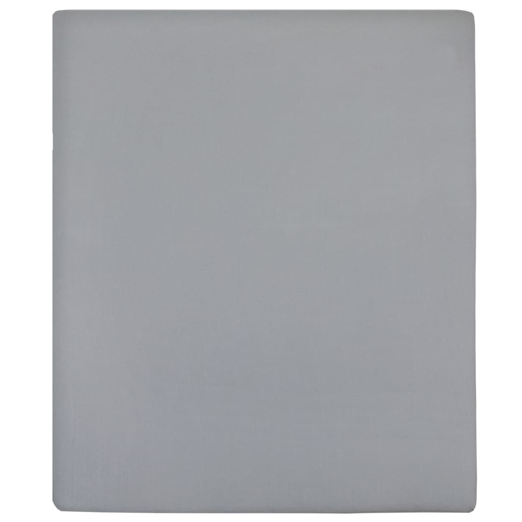 vidaXL Spannbettlaken 2 Stk. Jersey Grau 100x200 cm Baumwolle