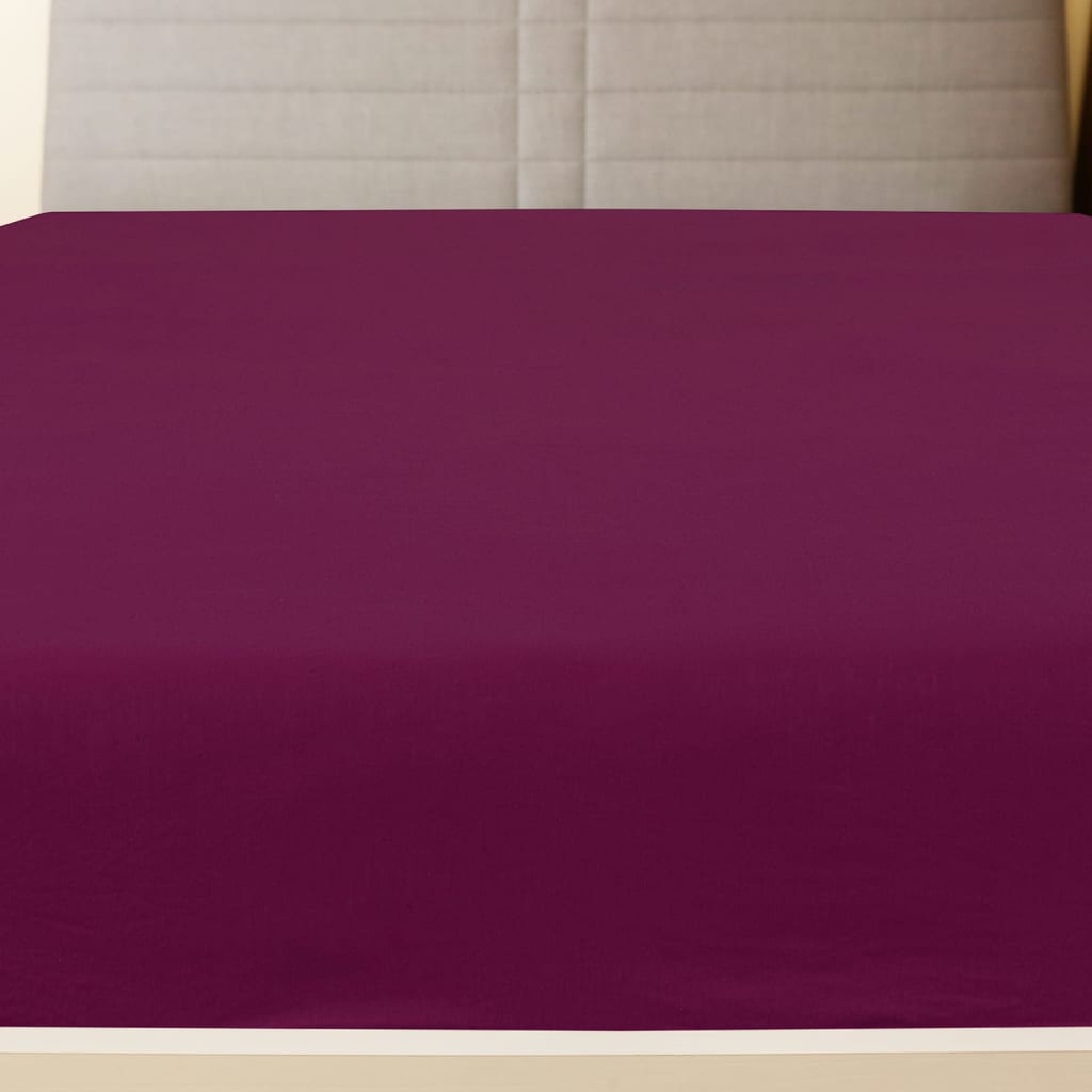 vidaXL Spannbettlaken 2 Stk. Jersey Bordeauxrot 160x200 cm Baumwolle
