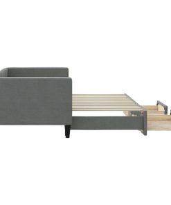 vidaXL Tagesbett Ausziehbar mit Schubladen Dunkelgrau 80x200 cm Stoff