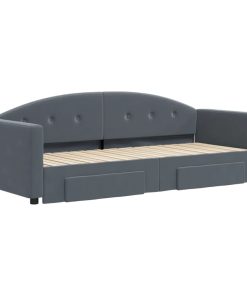 vidaXL Tagesbett Ausziehbar mit Schubladen Dunkelgrau 80x200 cm Samt