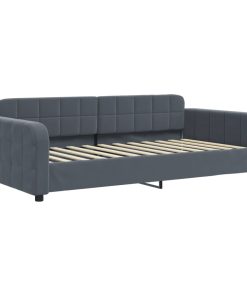 vidaXL Tagesbett Ausziehbar mit Matratzen Dunkelgrau 90x200 cm Samt