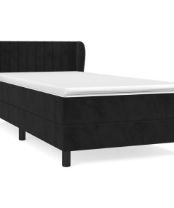 vidaXL Boxspringbett mit Matratze Schwarz 100x200 cm Samt
