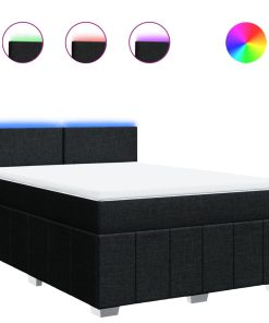 vidaXL Boxspringbett mit Matratze Schwarz 160x200 cm Stoff