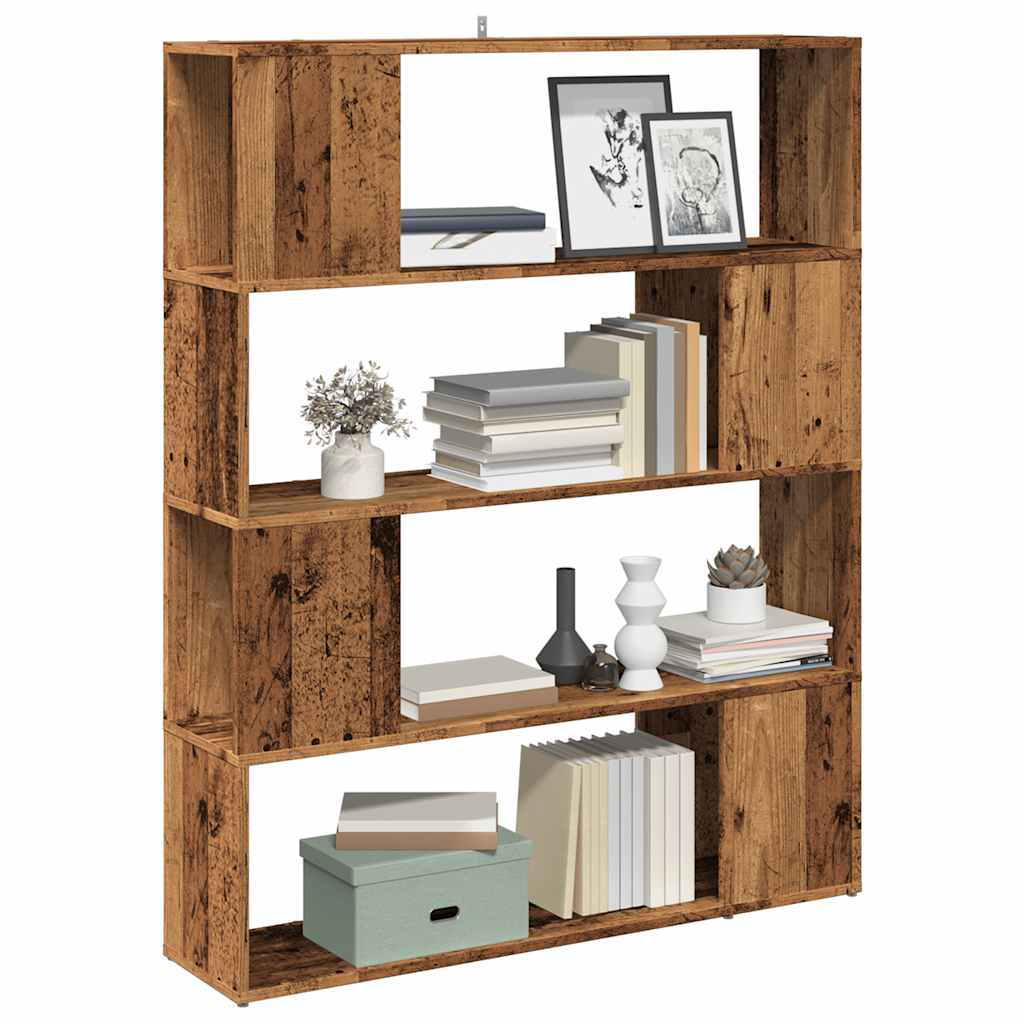 vidaXL Bücherregal/Raumteiler Altholz-Optik 100x24x124,5 cm
