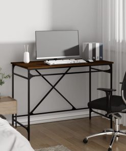 vidaXL Schreibtisch Braun Eichen-Optik 100x50x75cm Holzwerkstoff Eisen
