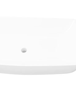 Keramik Waschtisch Waschbecken Rechteckig Weiß 71 x 39 cm