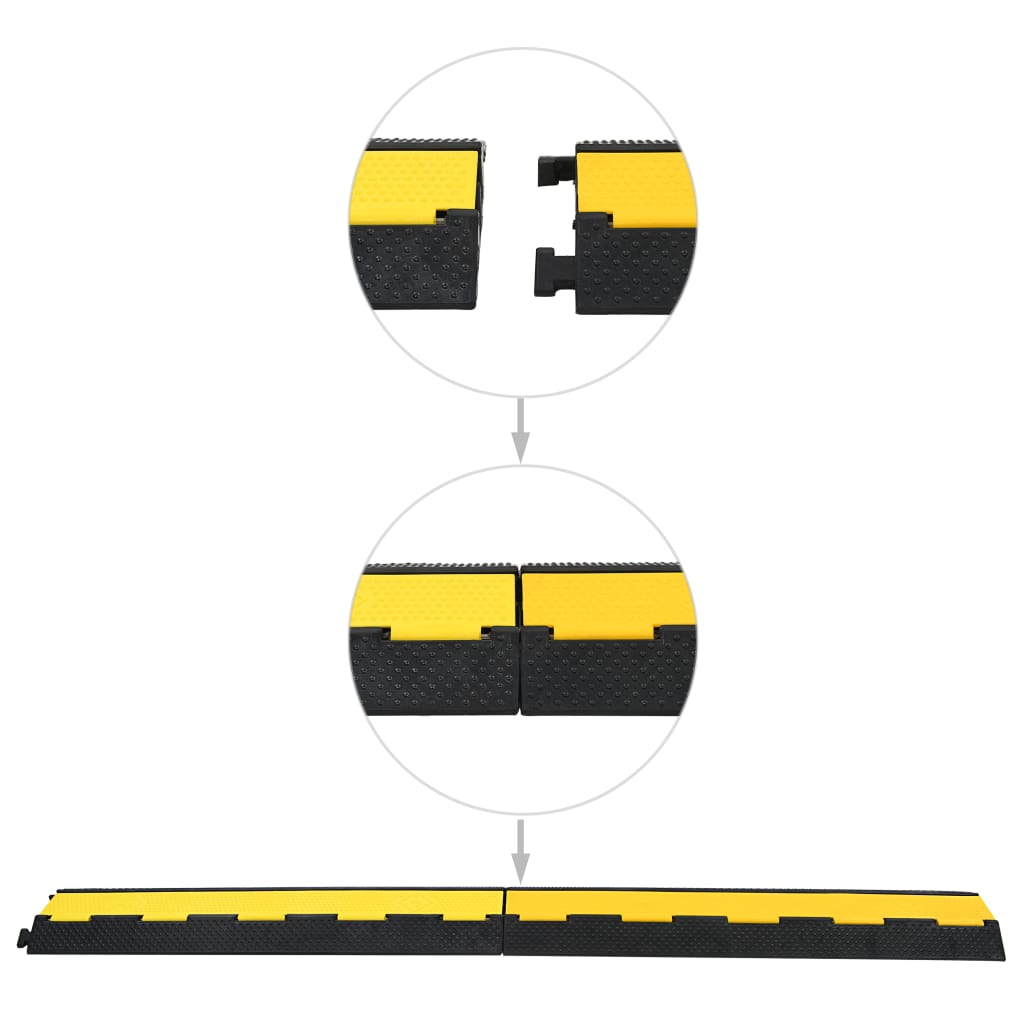 vidaXL Kabelbrücke 2 Kanäle Gummi 101,5 cm