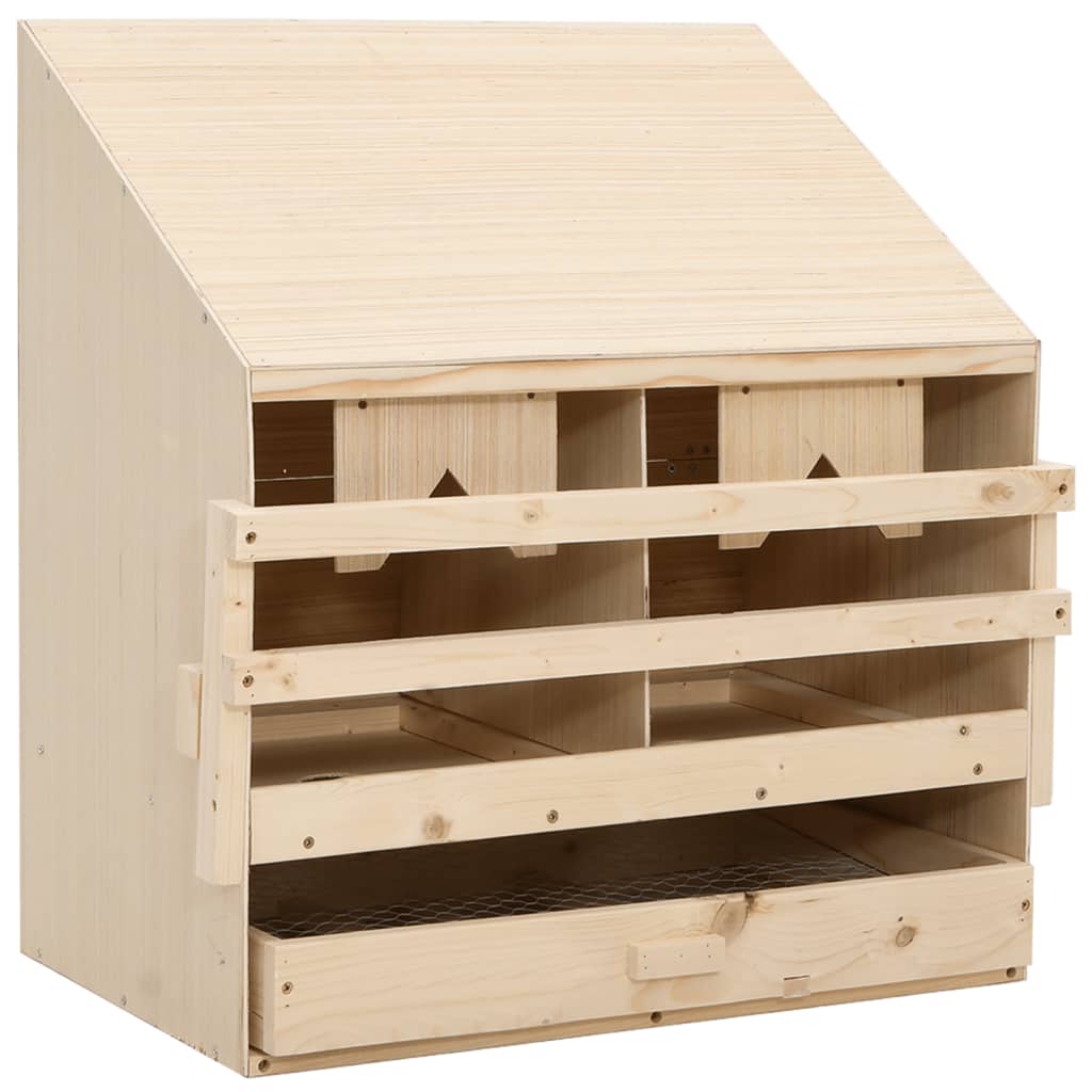vidaXL Legenest für Hühner 2 Fächer 63x40x65 cm Massivholz Kiefer