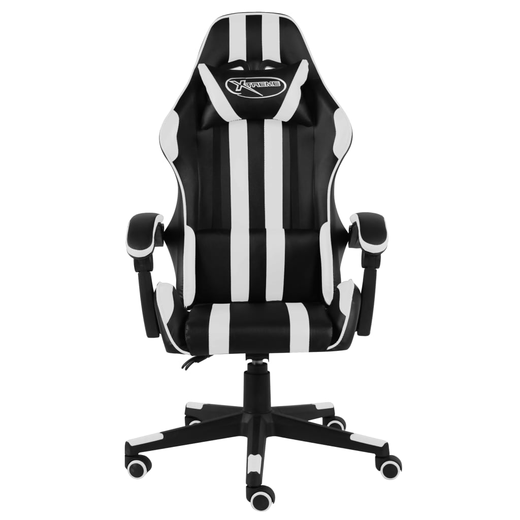 vidaXL Gaming-Stuhl Schwarz und Weiß Kunstleder