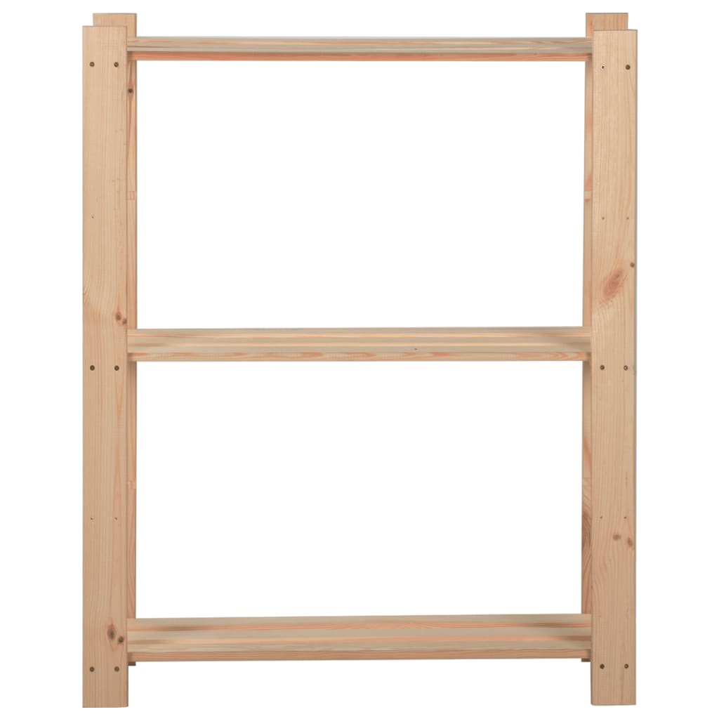vidaXL Lagerregal mit 3 Böden 60x28,5x90 cm Massivholz Kiefer