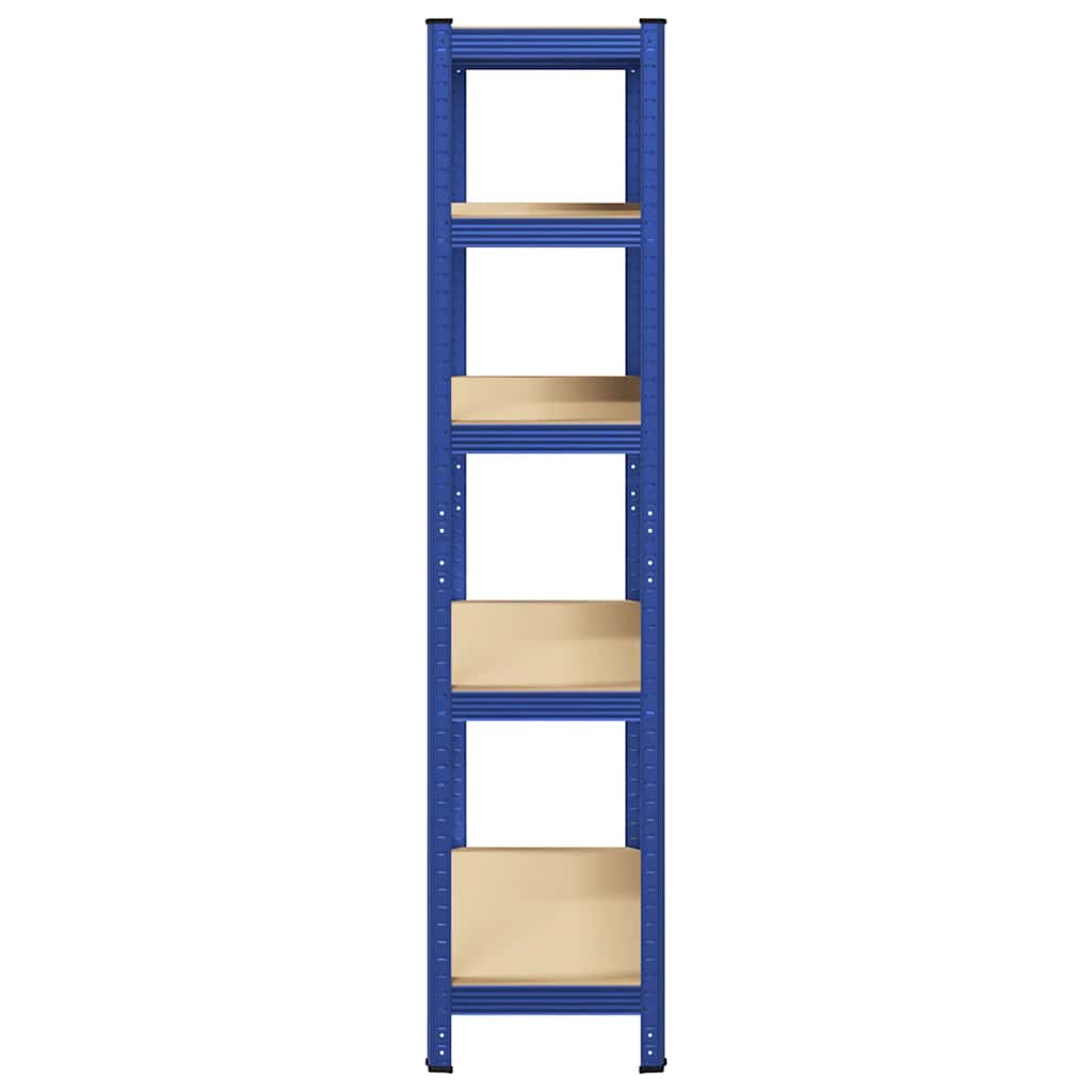 vidaXL Lagerregal mit 5 Böden Blau Stahl & Holzwerkstoff