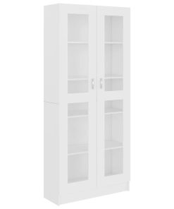 vidaXL Vitrinenschrank Weiß 82,5x30,5x185,5 cm Holzwerkstoff