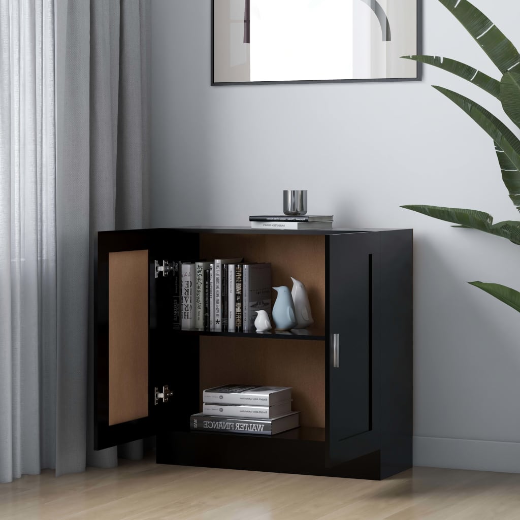 vidaXL Bücherschrank Schwarz 82,5x30,5x80 cm Holzwerkstoff