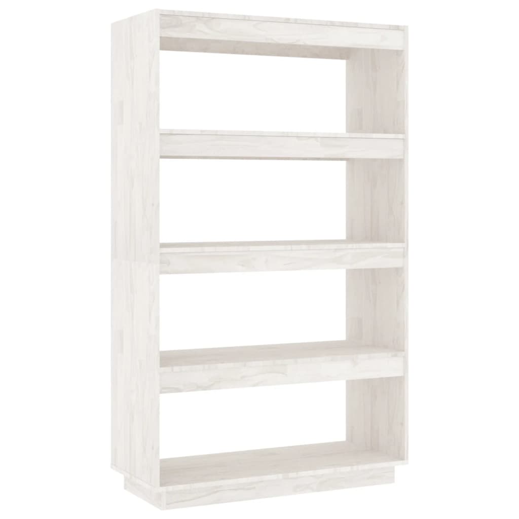 vidaXL Bücherregal/Raumteiler Weiß 80x35x135 cm Massivholz Kiefer