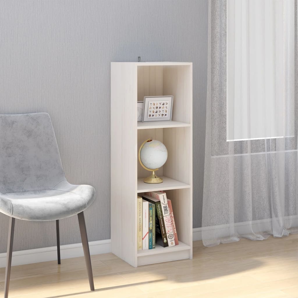 vidaXL Bücherregal/Raumteiler Weiß 36x33x110 cm Massivholz Kiefer