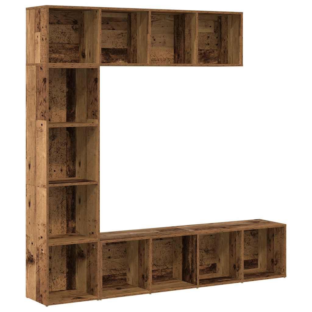 vidaXL Bücherschränke 3 Stück Altholz Holzwerkstoffe