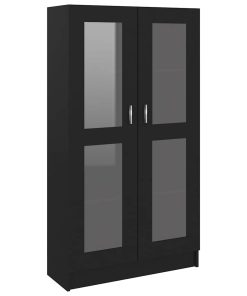 vidaXL Vitrinenschrank Schwarz 82,5x30,5x150 cm Holzwerkstoff