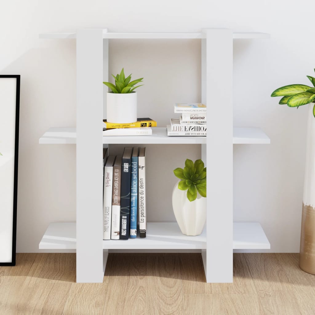 vidaXL Bücherregal/Raumteiler Weiß 80x30x87 cm
