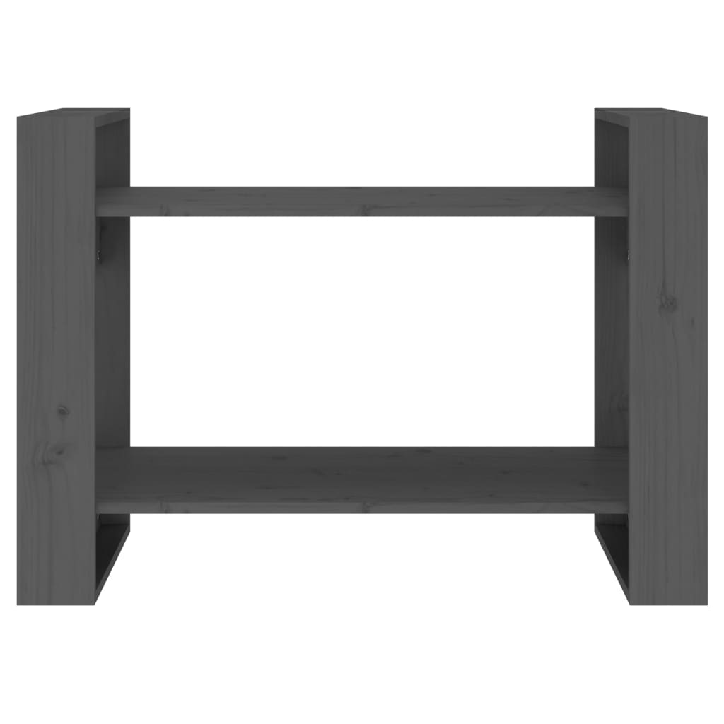 vidaXL Bücherregal/Raumteiler Grau 80x35x56,5 cm Massivholz Kiefer
