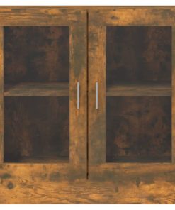 vidaXL Vitrinenschrank Räuchereiche 82,5x30,5x80 cm Holzwerkstoff