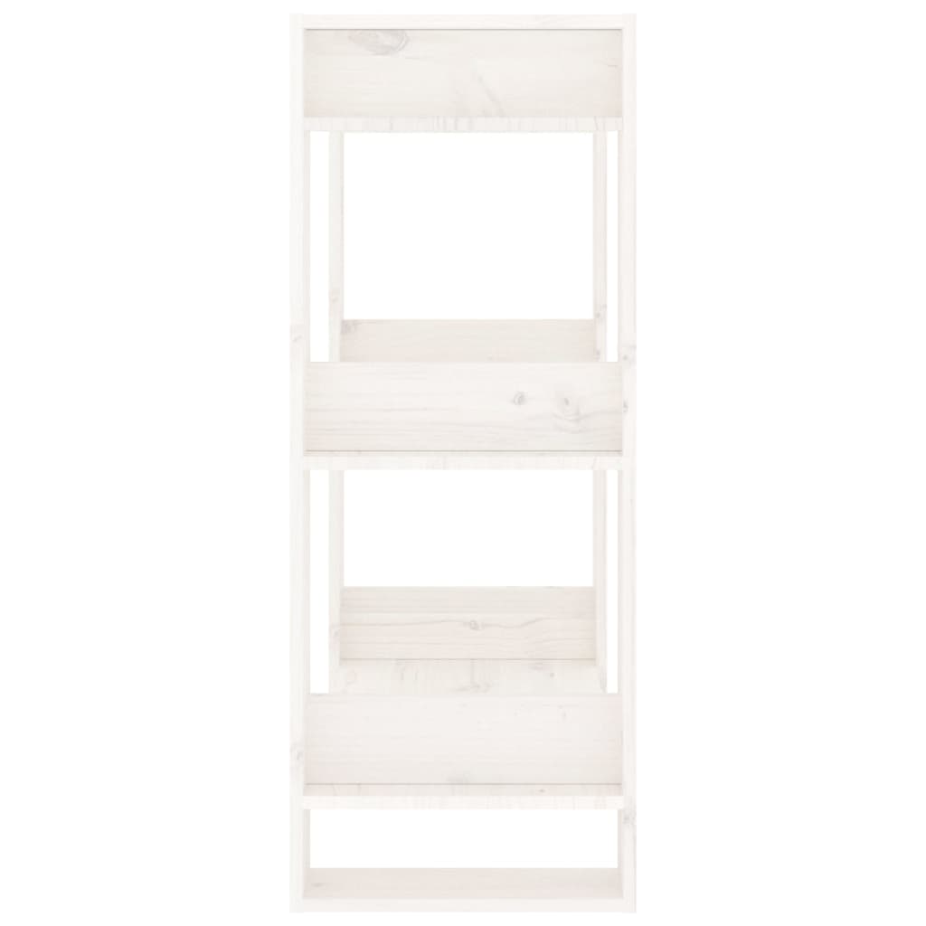 vidaXL Bücherregal/Raumteiler Weiß 60x35x91 cm Massivholz Kiefer