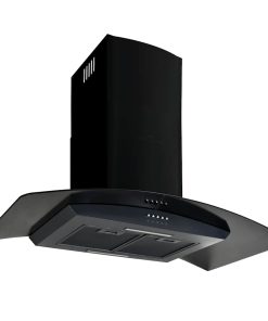 vidaXL Dunstabzugshaube Wandmontage Edelstahl 756 m³/h 90 cm Schwarz