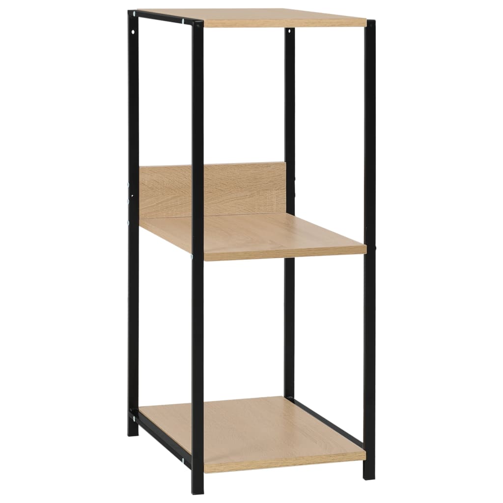 vidaXL Kleines Bücherregal Schwarz Eichefarben 33,5x39,6x79,7cm