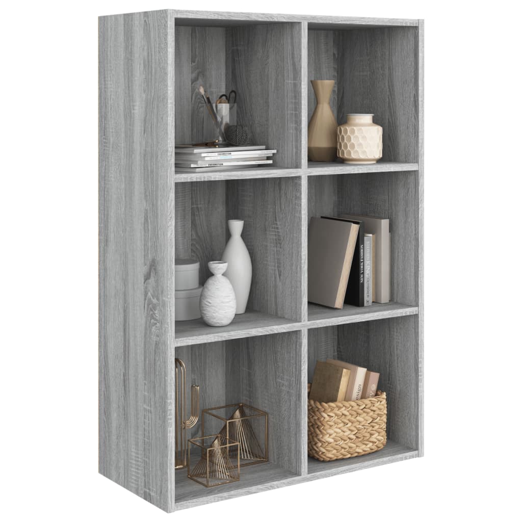 vidaXL Bücherregal/Sideboard Grau Sonoma 66x30x98 cm Holzwerkstoff