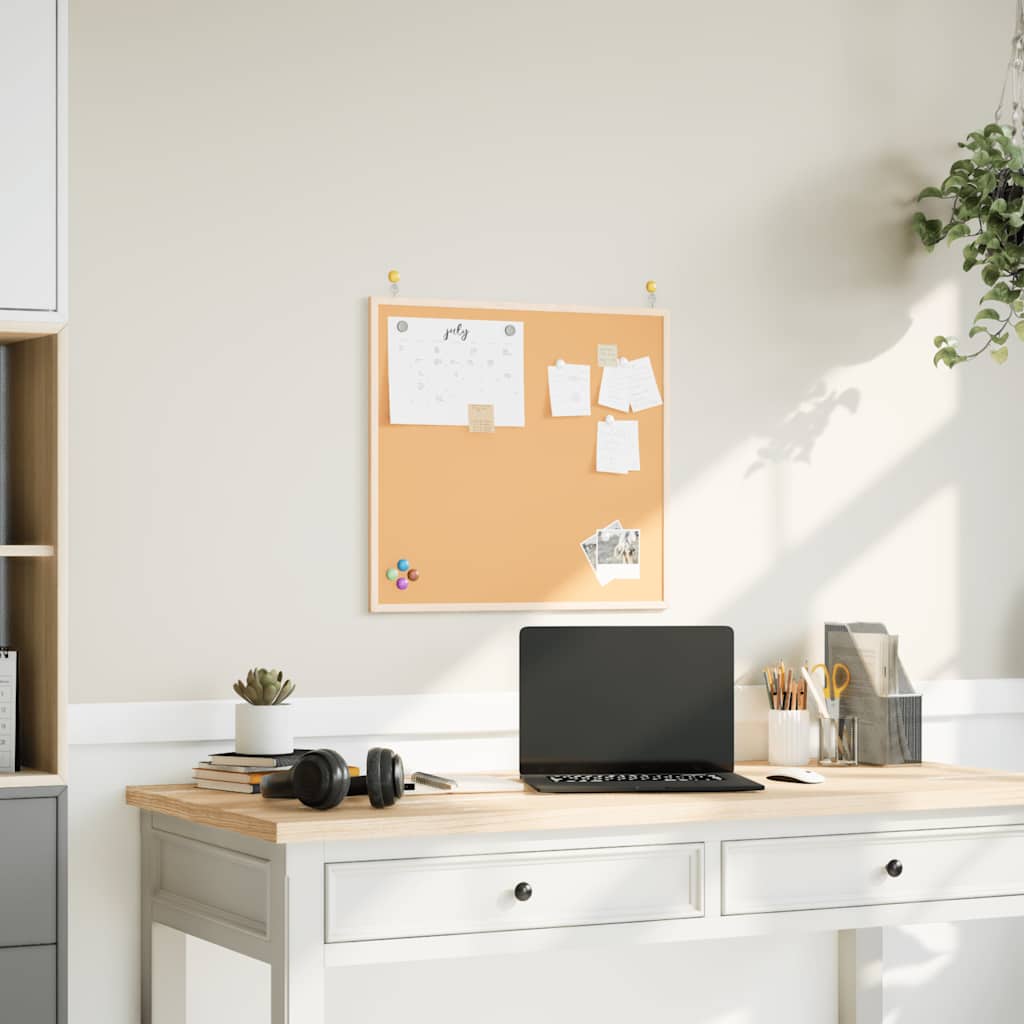vidaXL Korktafel mit massivem Kiefernholzrahmen 60x55 cm