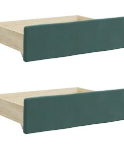 vidaXL Bettschubladen 2 Stk. Dunkelgrün Holzwerkstoff und Samt