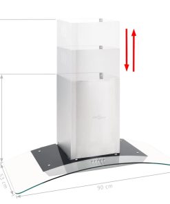 vidaXL Wandmontierte Dunstabzugshaube 90 cm Edelstahl 756 m³/h LED
