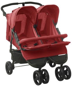 vidaXL Geschwisterwagen Rot Stahl