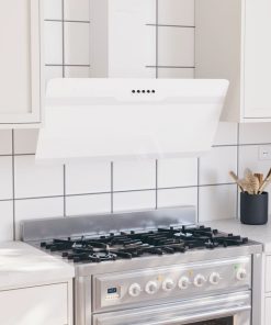 vidaXL Dunstabzugshaube 90 cm Stahl und Hartglas Weiß
